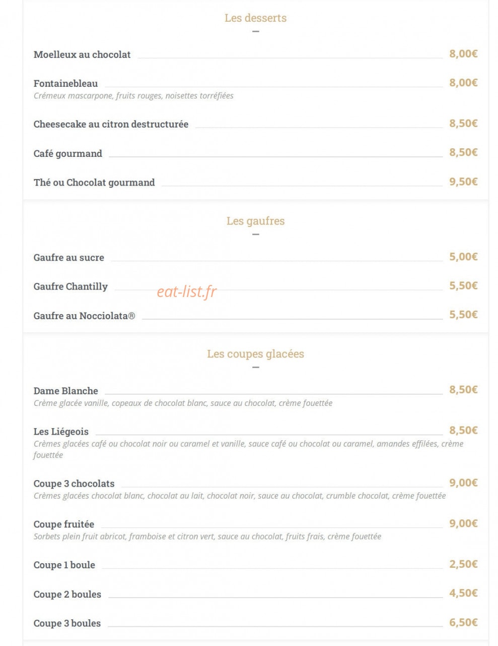 Café Leffe — carte page 4