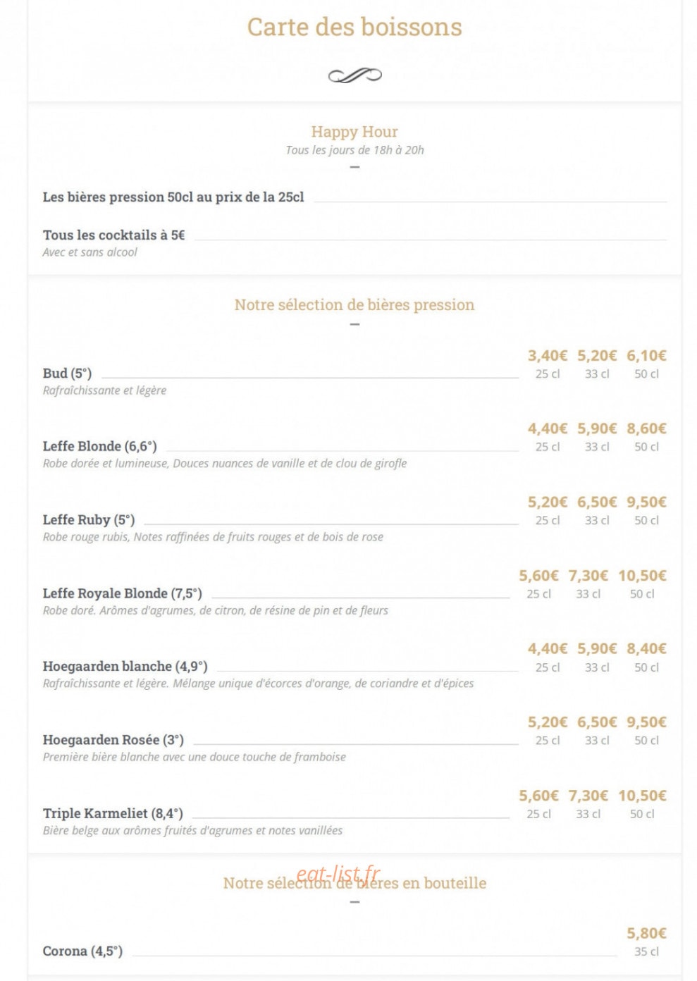 Café Leffe — carte page 7