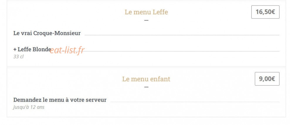Café Leffe — carte page 5