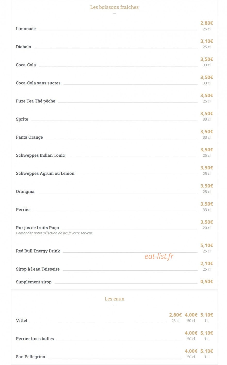 Café Leffe — carte page 9