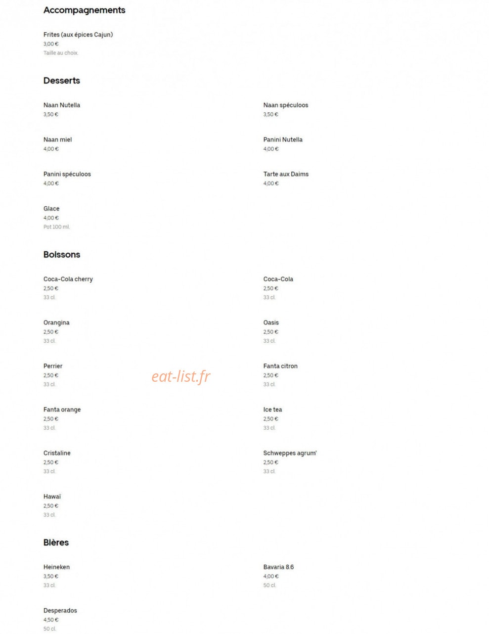 Cesar Sandwichs — carte page 4