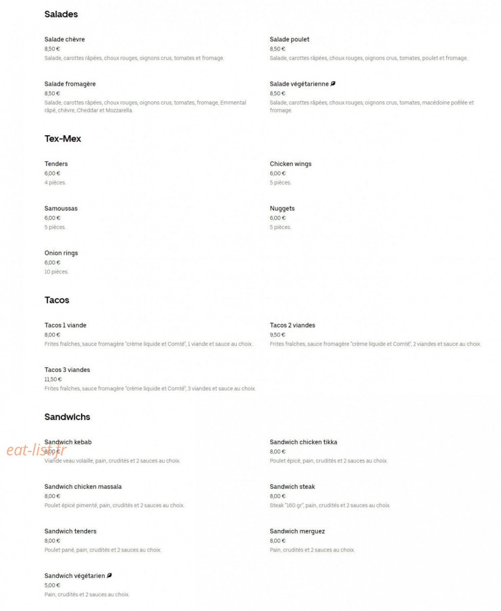 Cesar Sandwichs — carte page 2