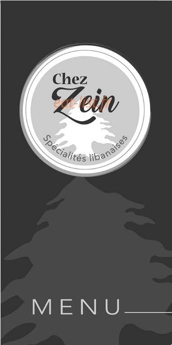 Chez Zein — carte page 1