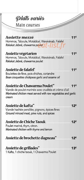 Chez Zein — carte page 6