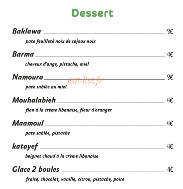 Delices libanais — carte page 5