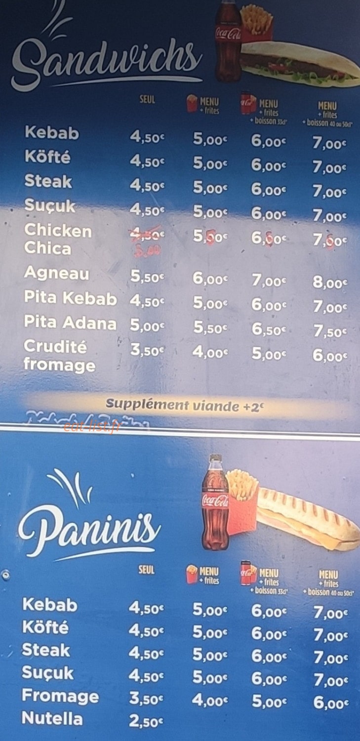 Döner Kebab — carte page 1