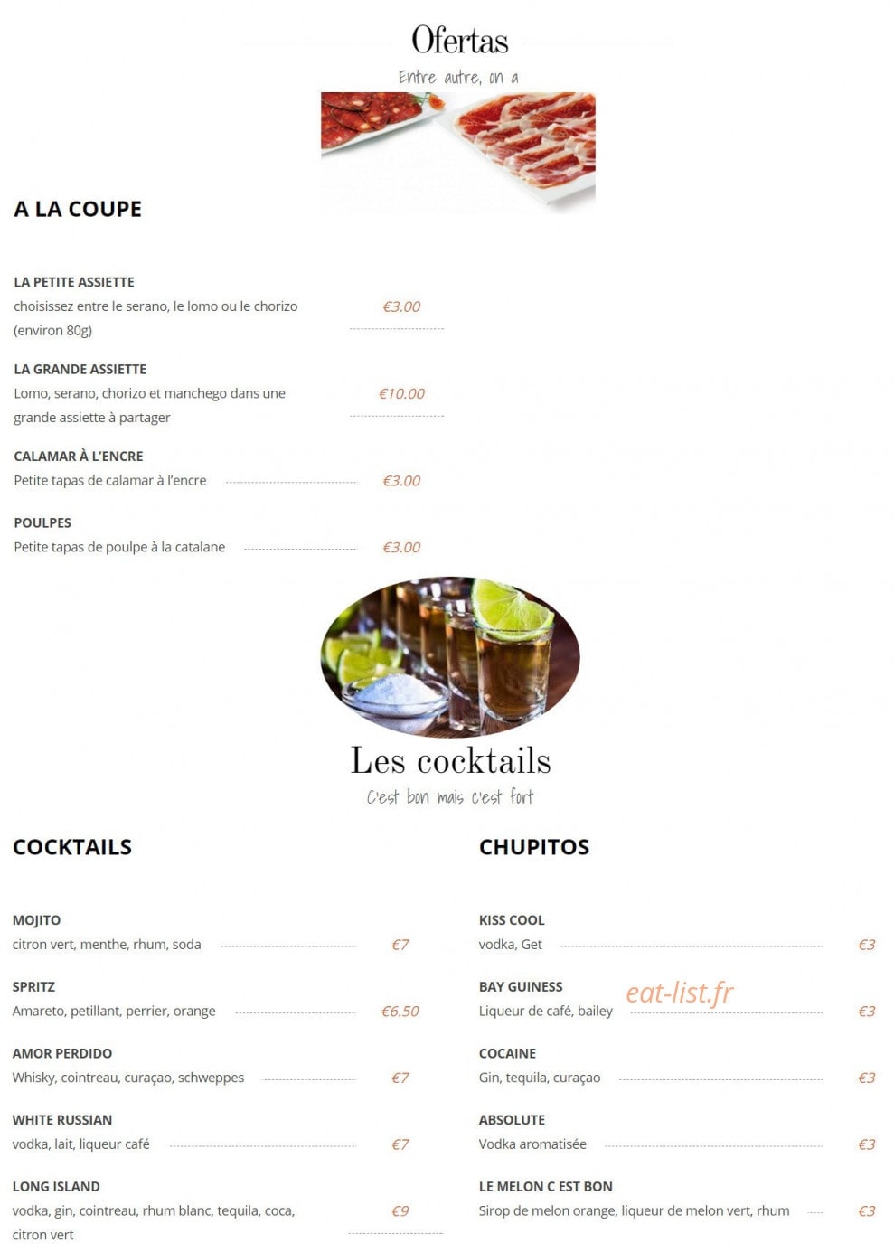 El Pintxo — carte page 3