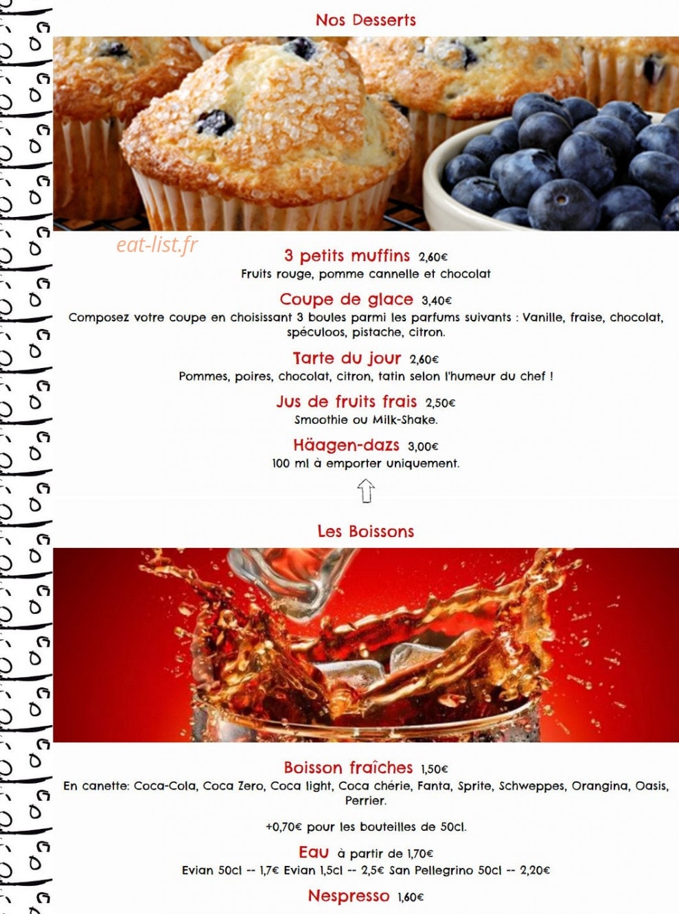 Gusto Pizza — carte page 4