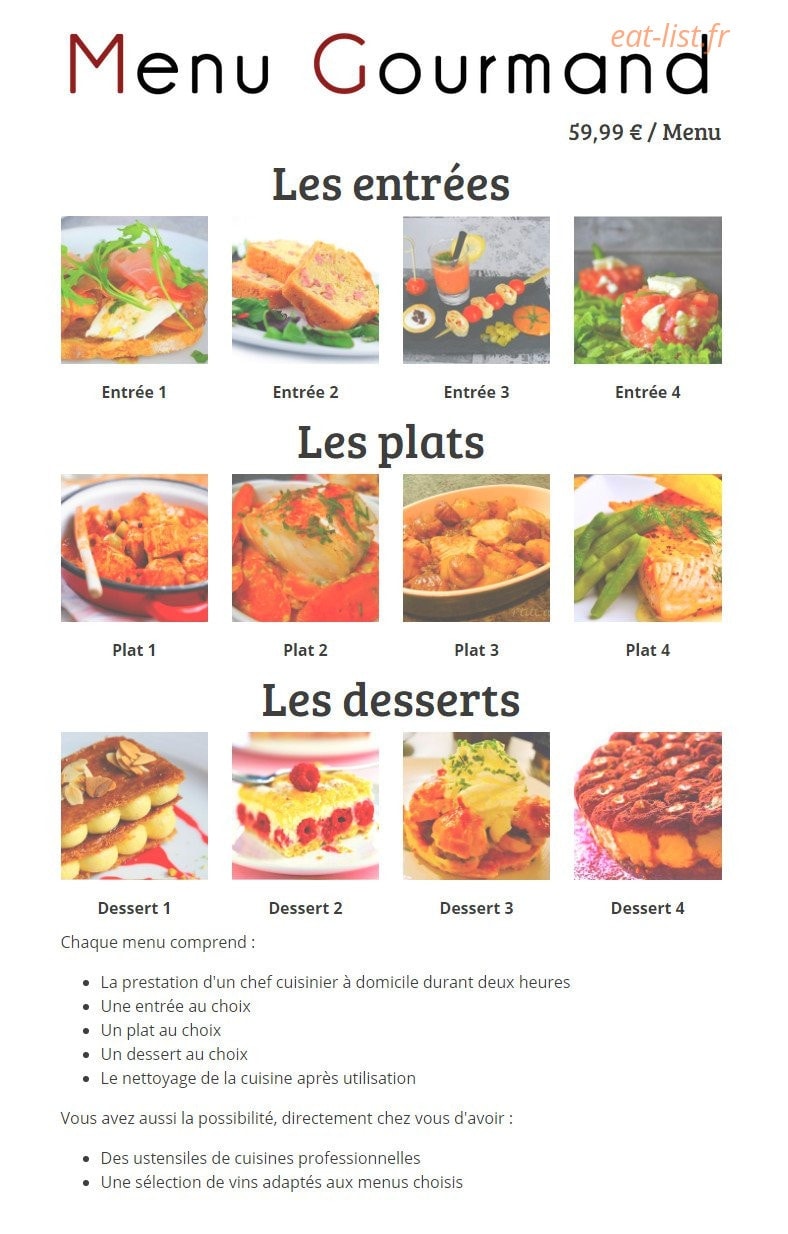 House&Cook — carte page 2