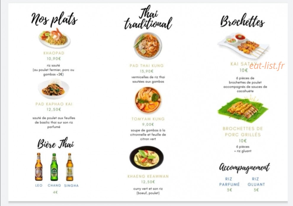 Isaan cuisine — carte page 1