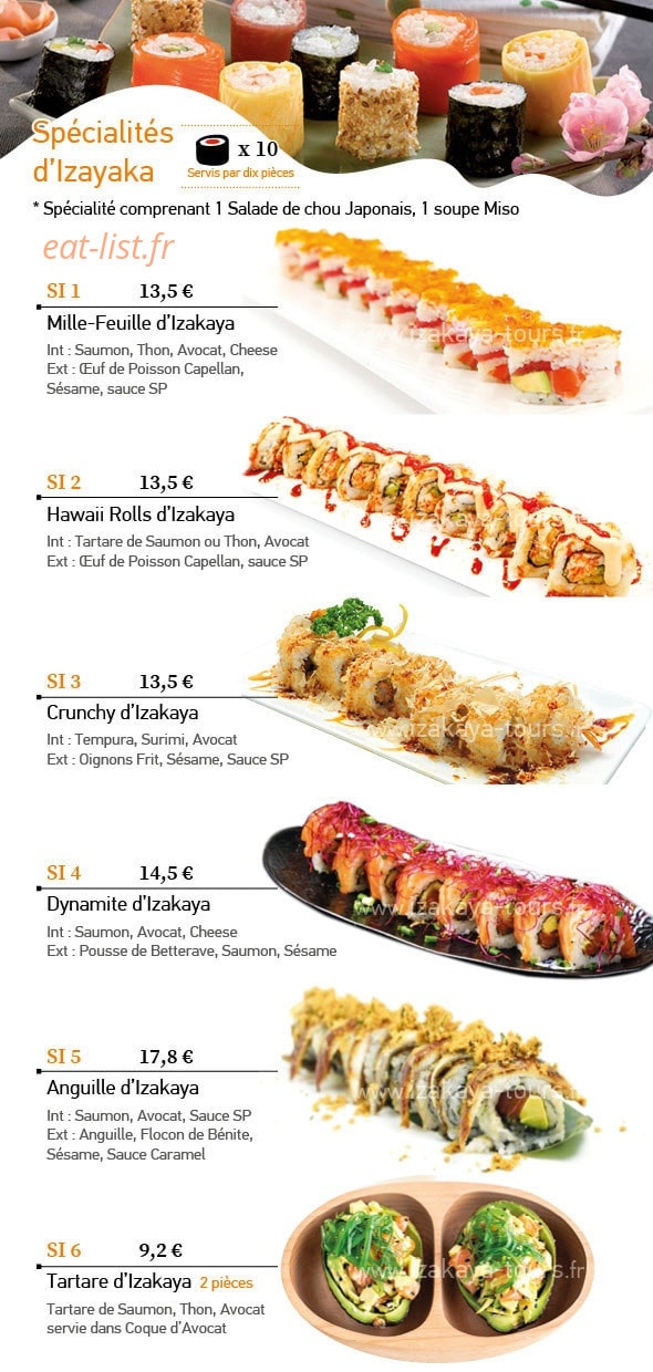 Izakaya — carte page 1