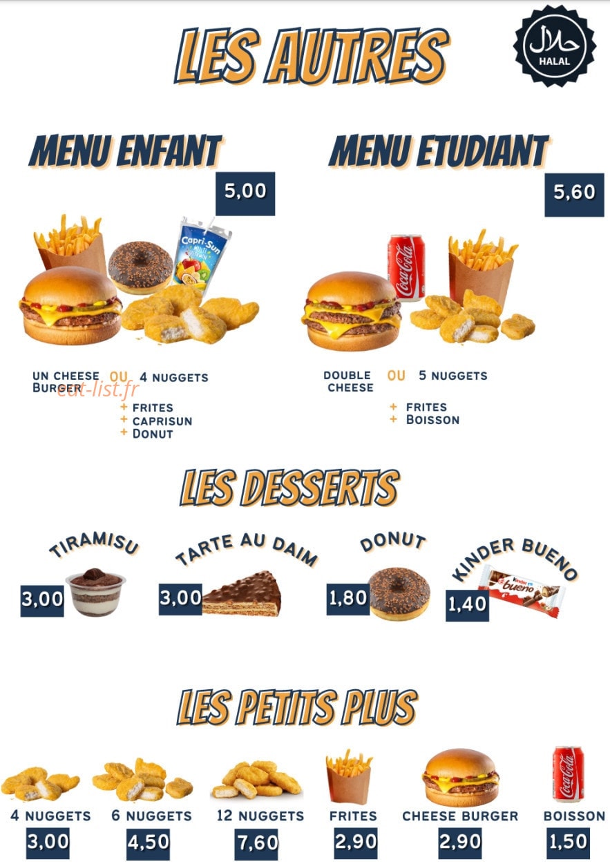 Jub's Burger — carte page 4