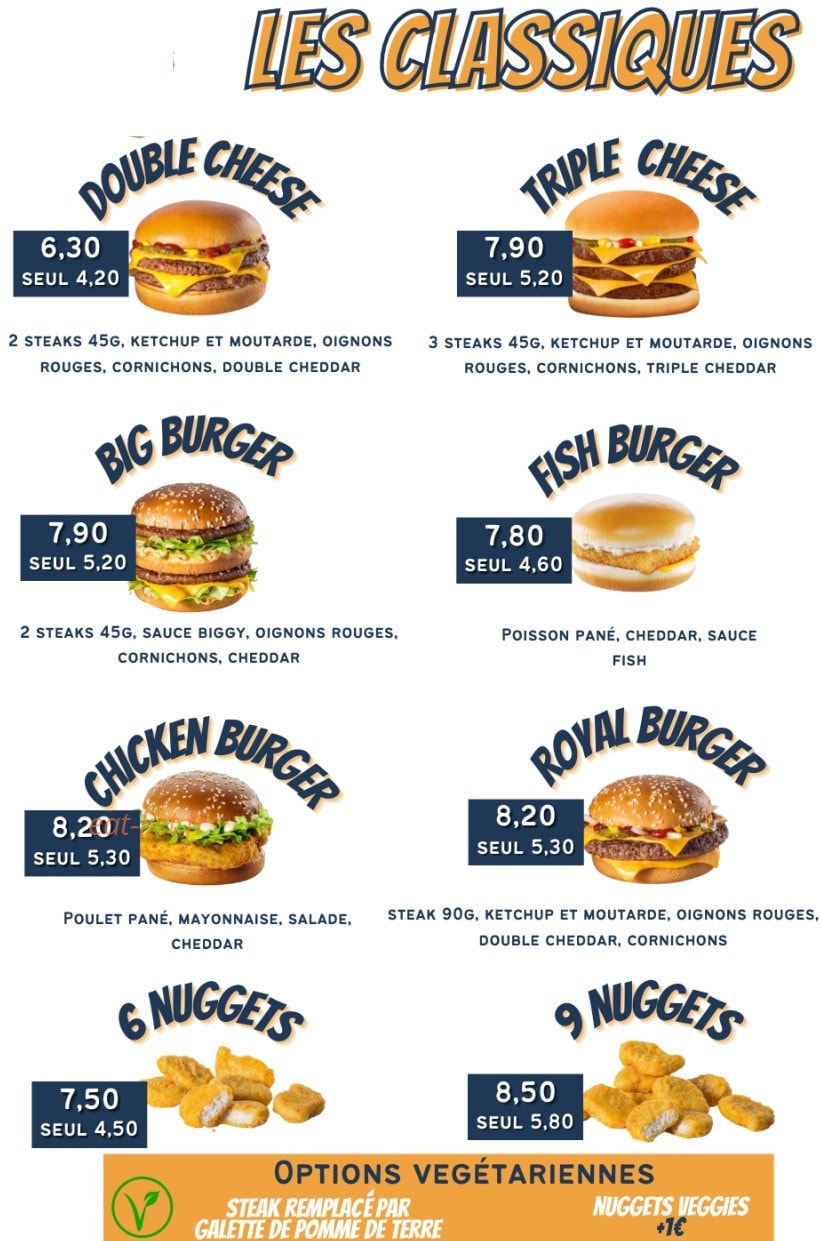 Jub's Burger — carte page 2