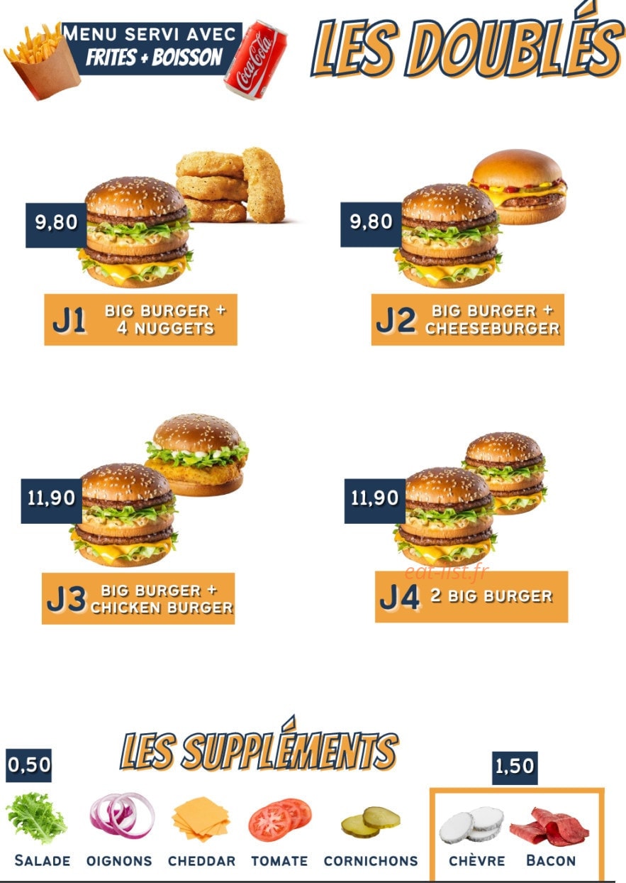 Jub's Burger — carte page 3
