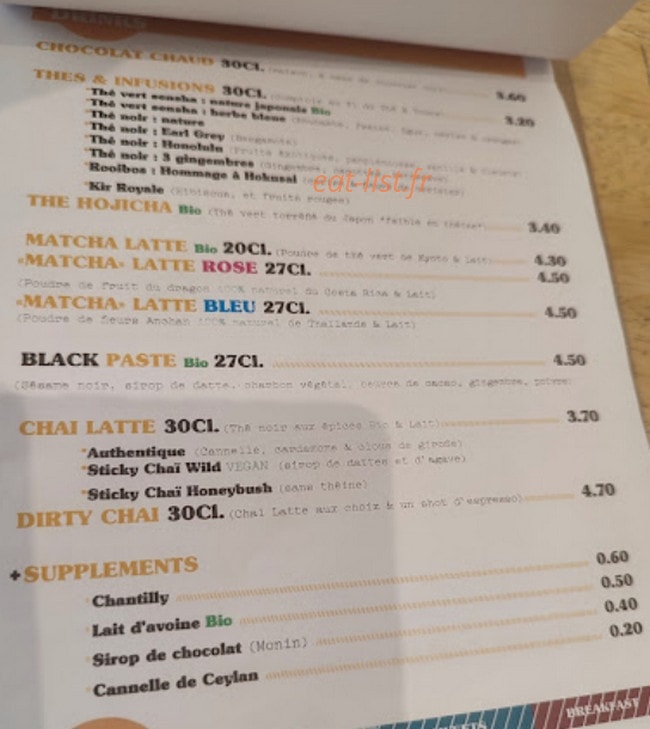 Kat’s Coffee — carte page 3