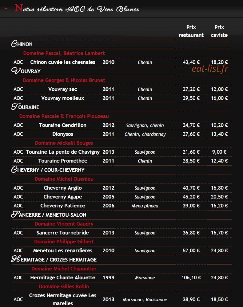 L'Hédoniste — carte page 5