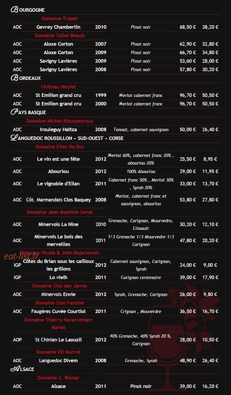 L'Hédoniste — carte page 3