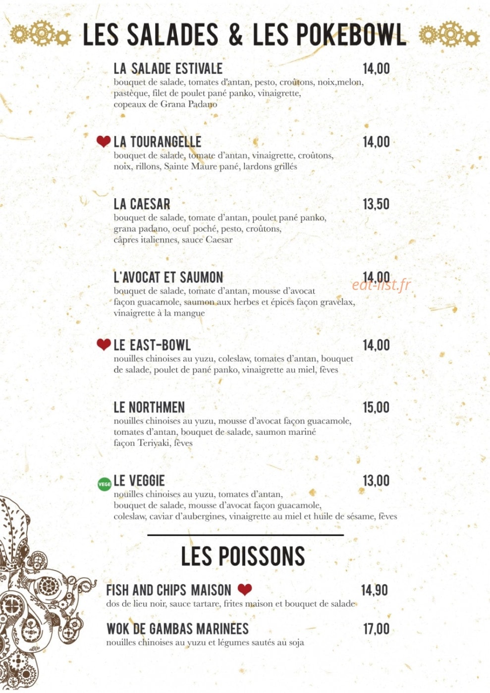 La Manufacture — carte page 3