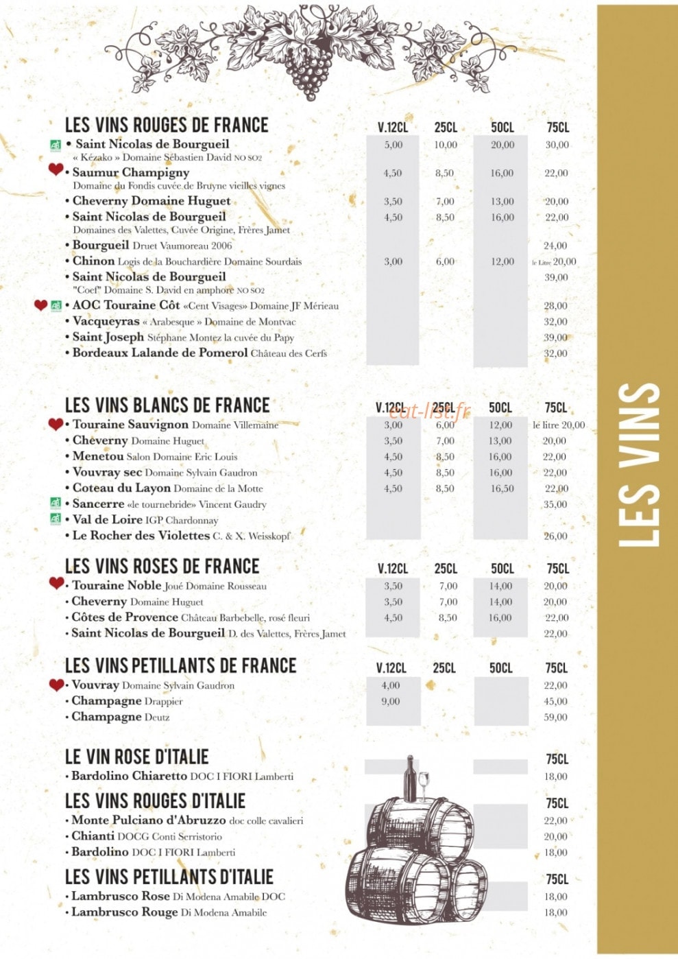 La Manufacture — carte page 11