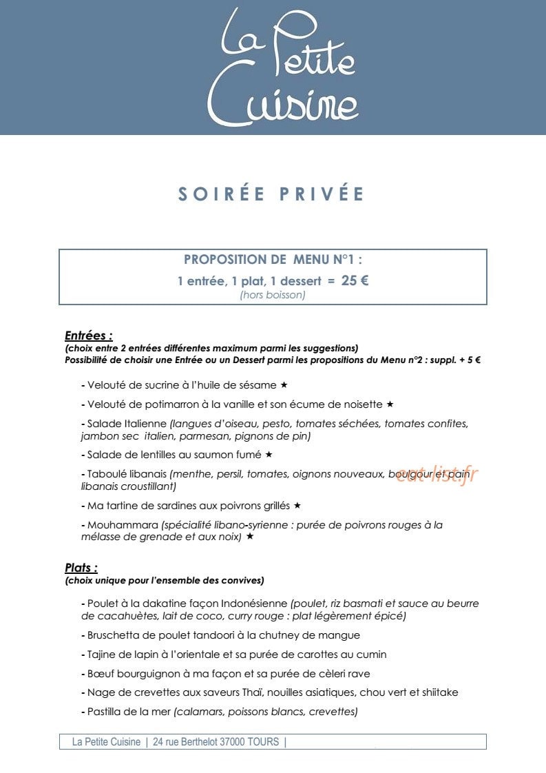 La Petite Cuisine — carte page 4