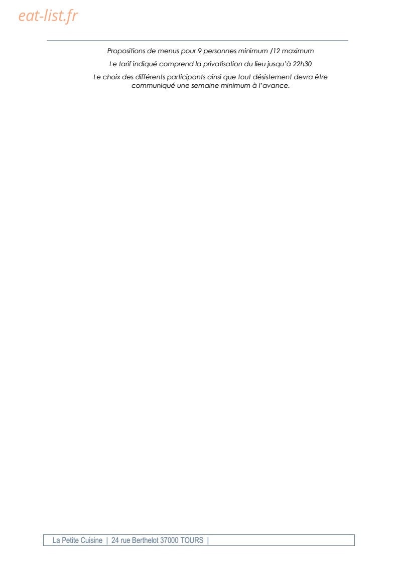 La Petite Cuisine — carte page 7