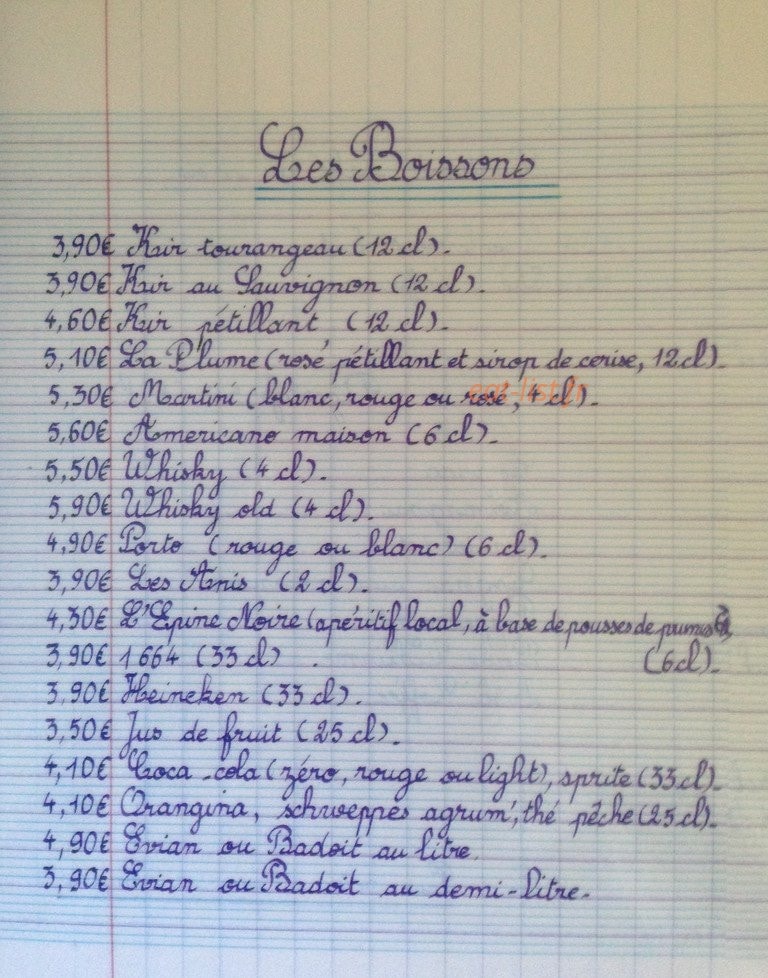 La Plume Blanche — carte page 10