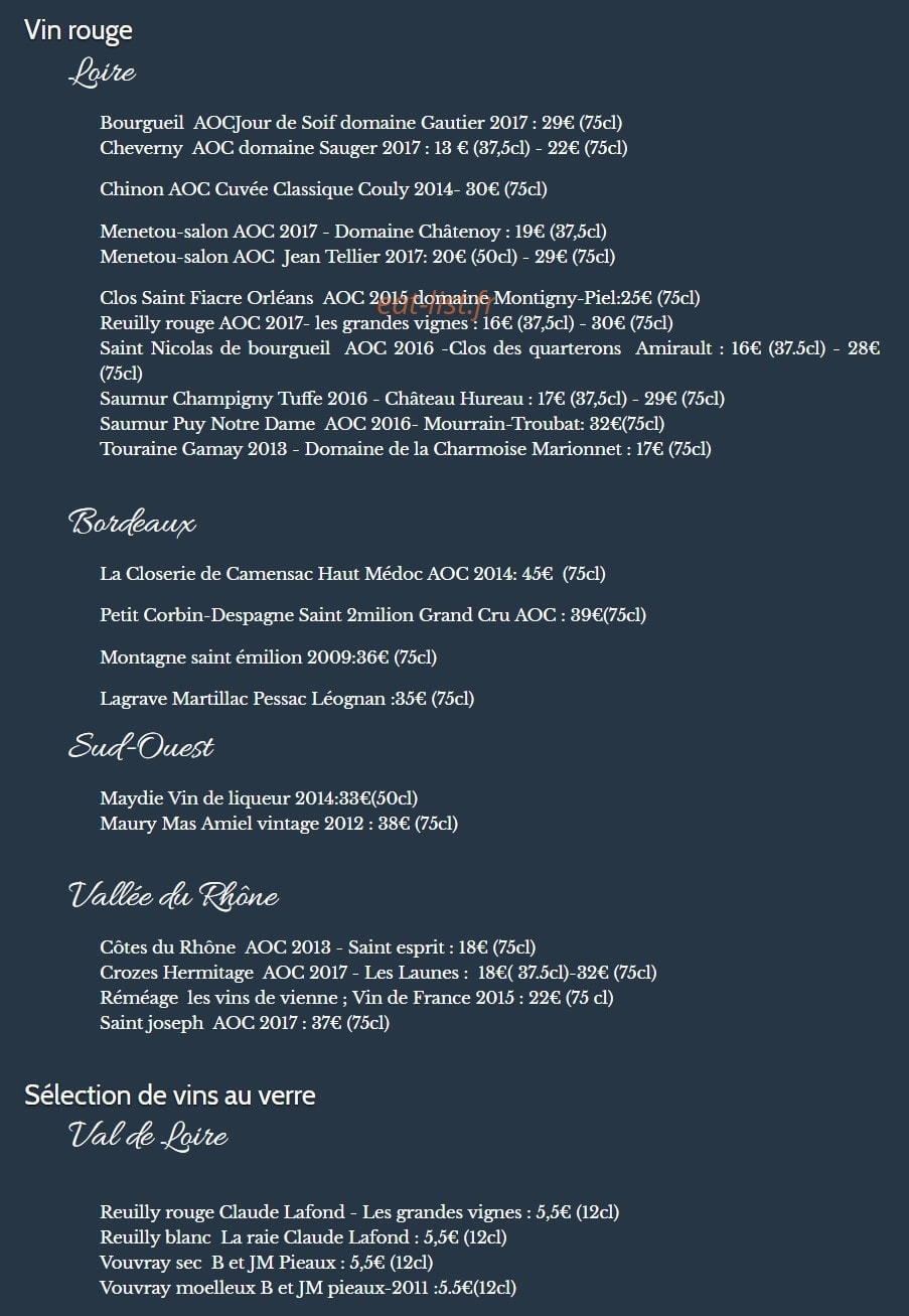 La Rissole — carte page 2