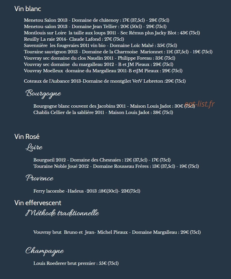 La Rissole — carte page 4