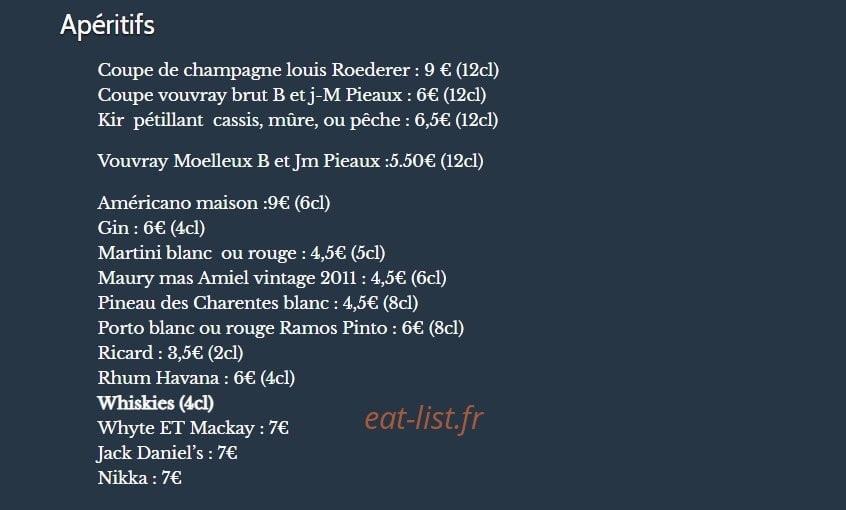 La Rissole — carte page 3