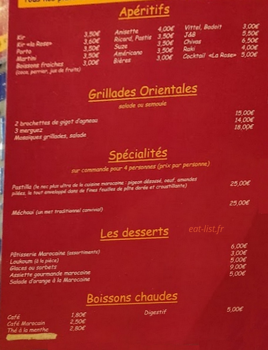 La Rose des Sables — carte page 2