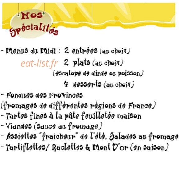 La Souris Gourmande — carte page 1
