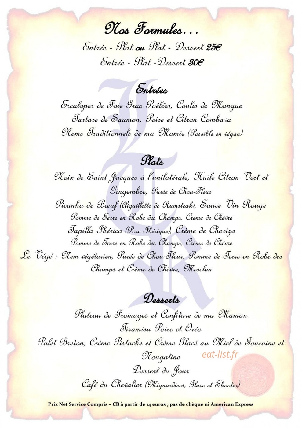 La Table Ronde — carte page 2