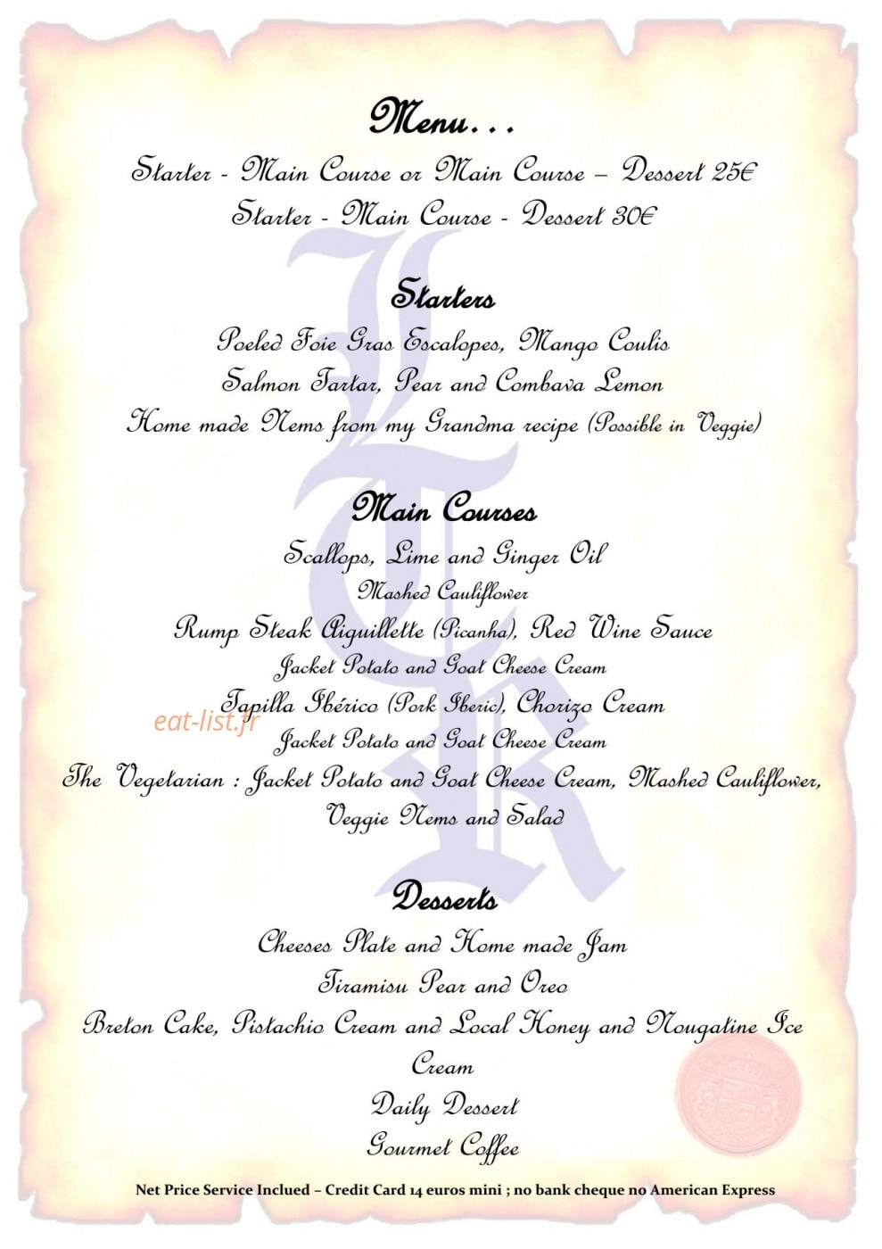 La Table Ronde — carte page 5