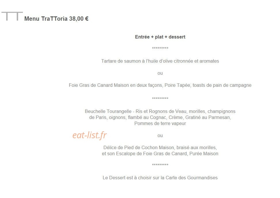 La trattoria des Halles — carte page 3