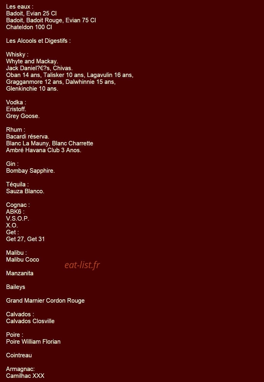Le Baccara — carte page 9