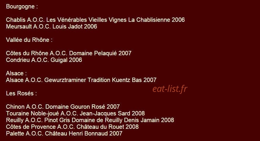 Le Baccara — carte page 6
