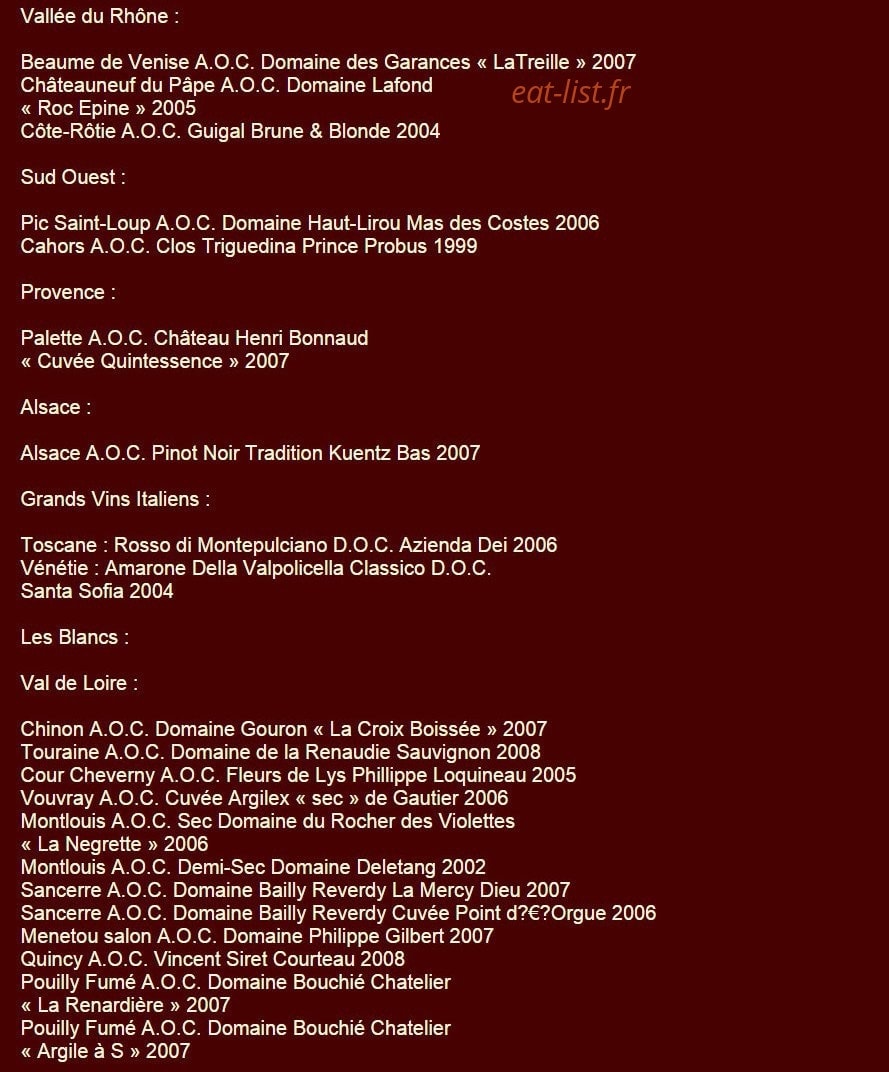 Le Baccara — carte page 5