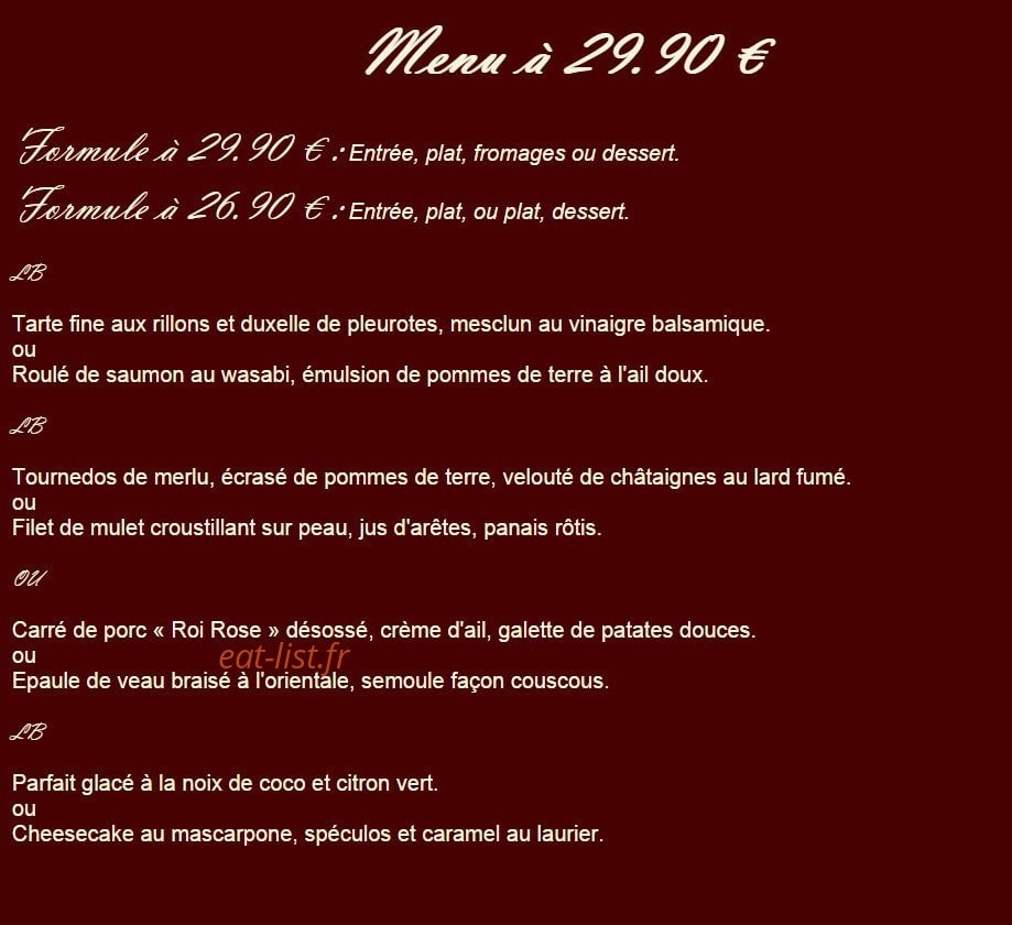 Le Baccara — carte page 3