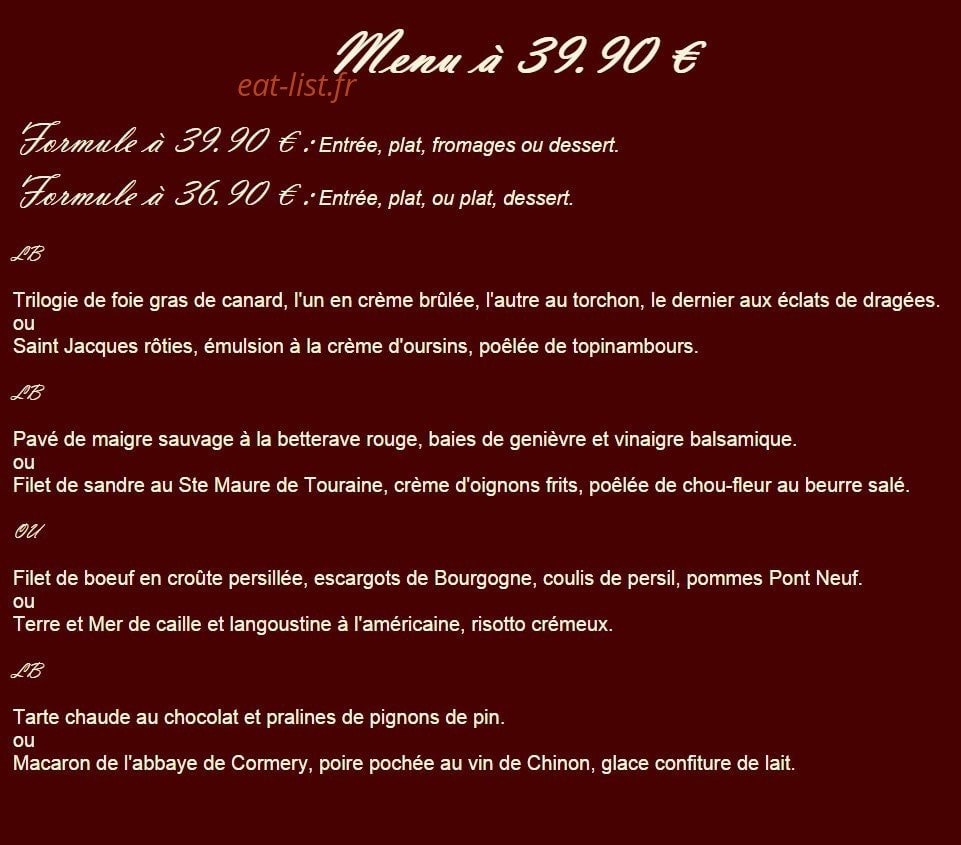 Le Baccara — carte page 2