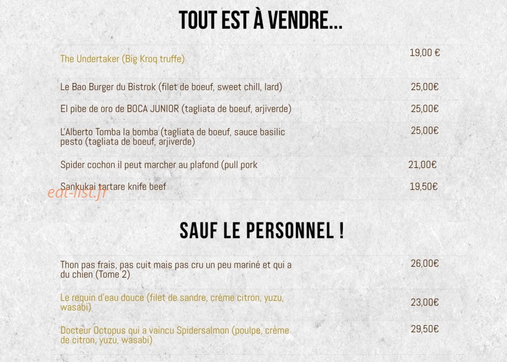 Le Bistrok — carte page 2