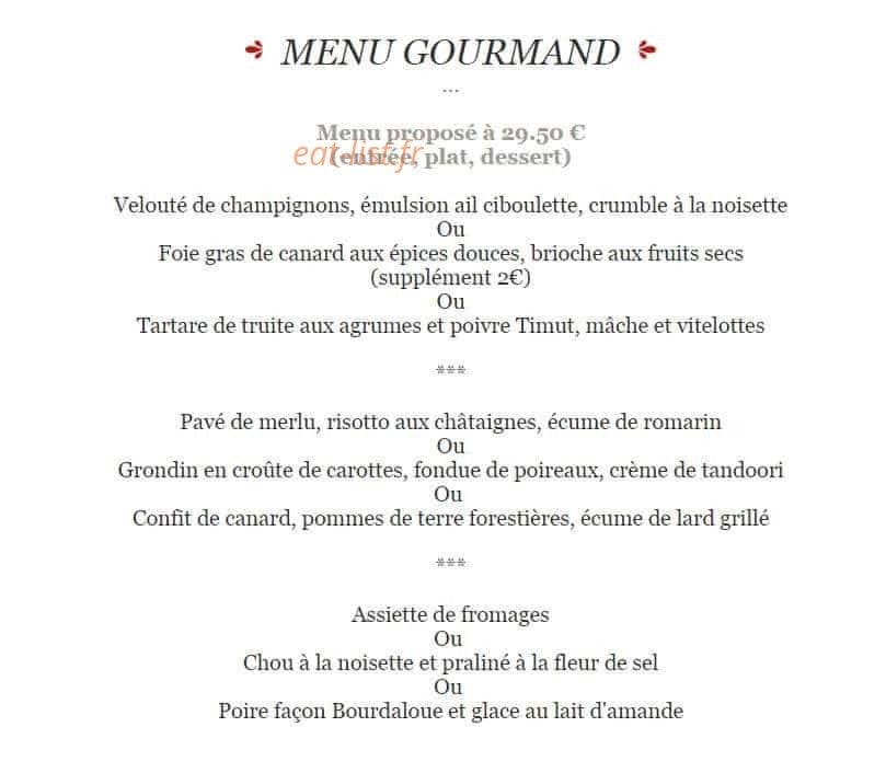 Le Bistrot de la Tranchée — carte page 3