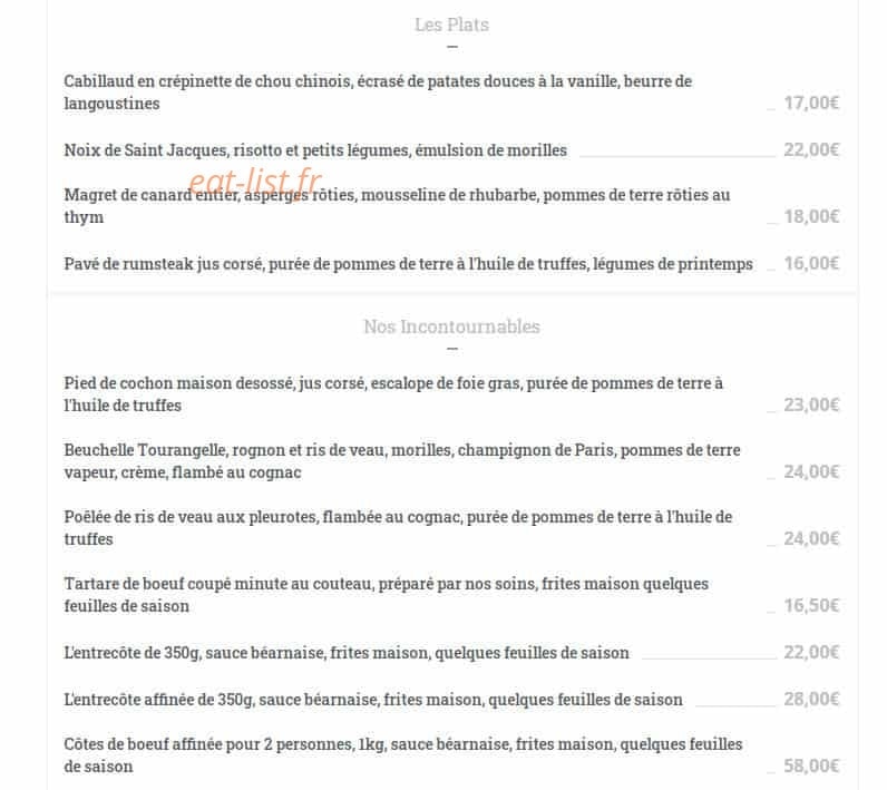 Le Bistrot des Halles — carte page 2