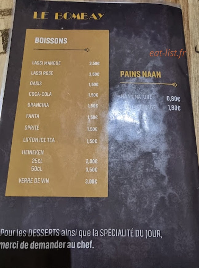 Le Bombay — carte page 4