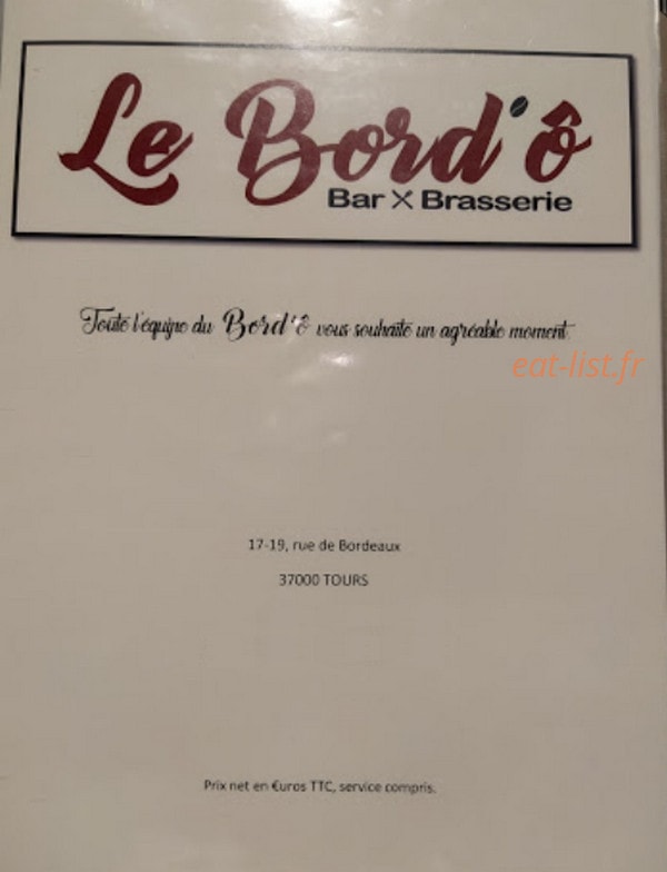 Le Bord'ô — carte page 1