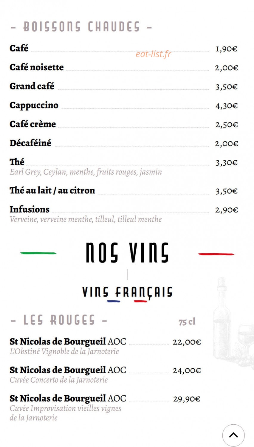 Le Cappucino — carte page 16