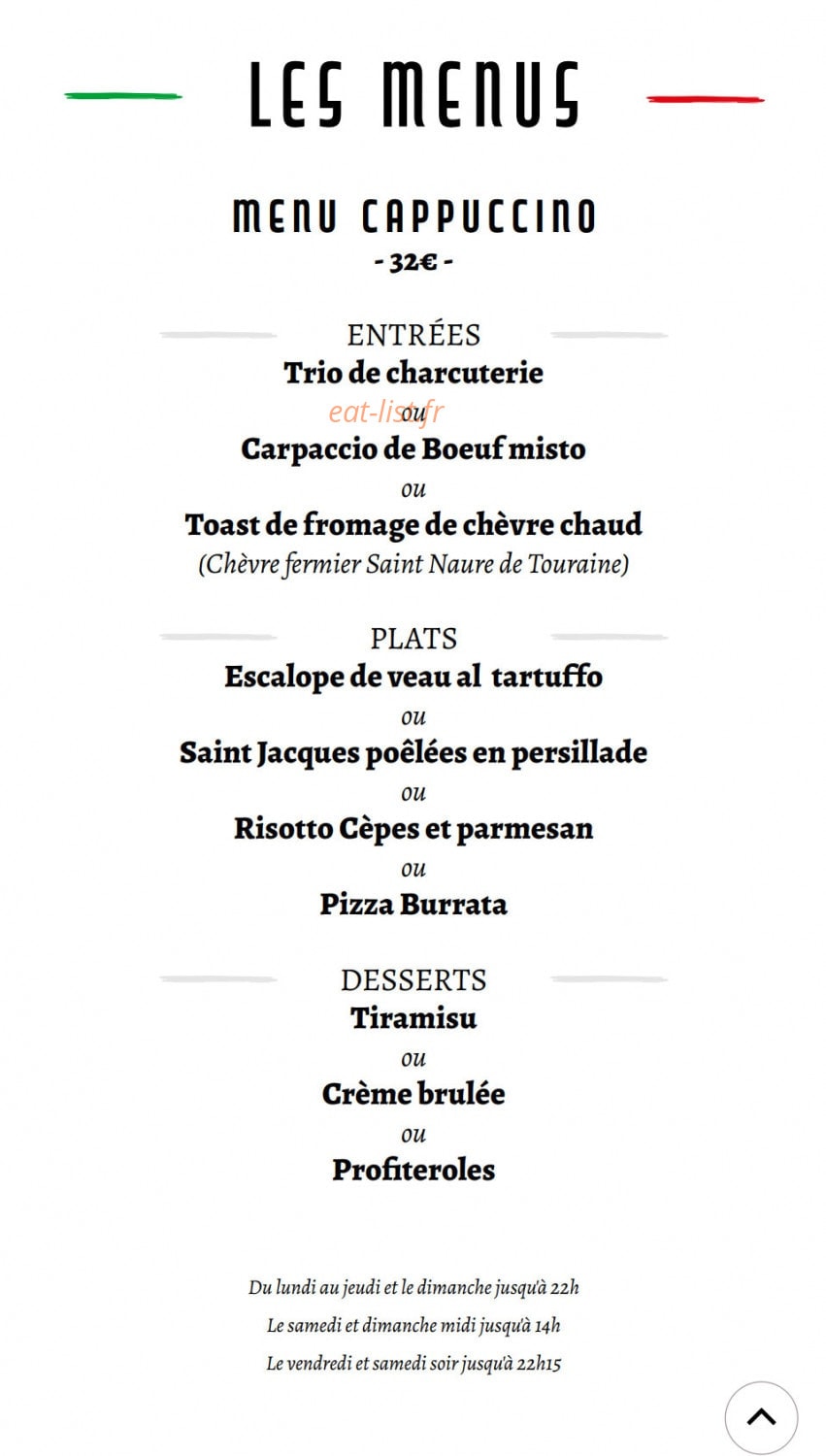 Le Cappucino — carte page 10