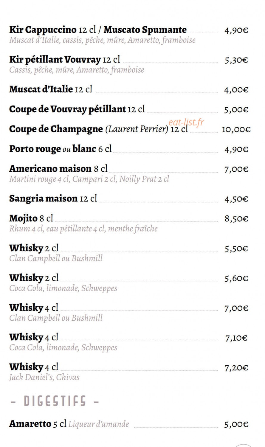 Le Cappucino — carte page 13