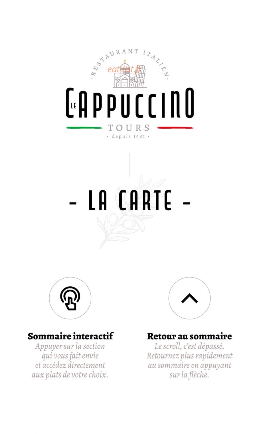 Le Cappucino — carte page 1