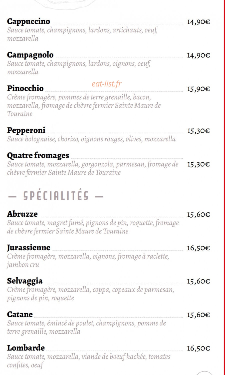 Le Cappucino — carte page 5