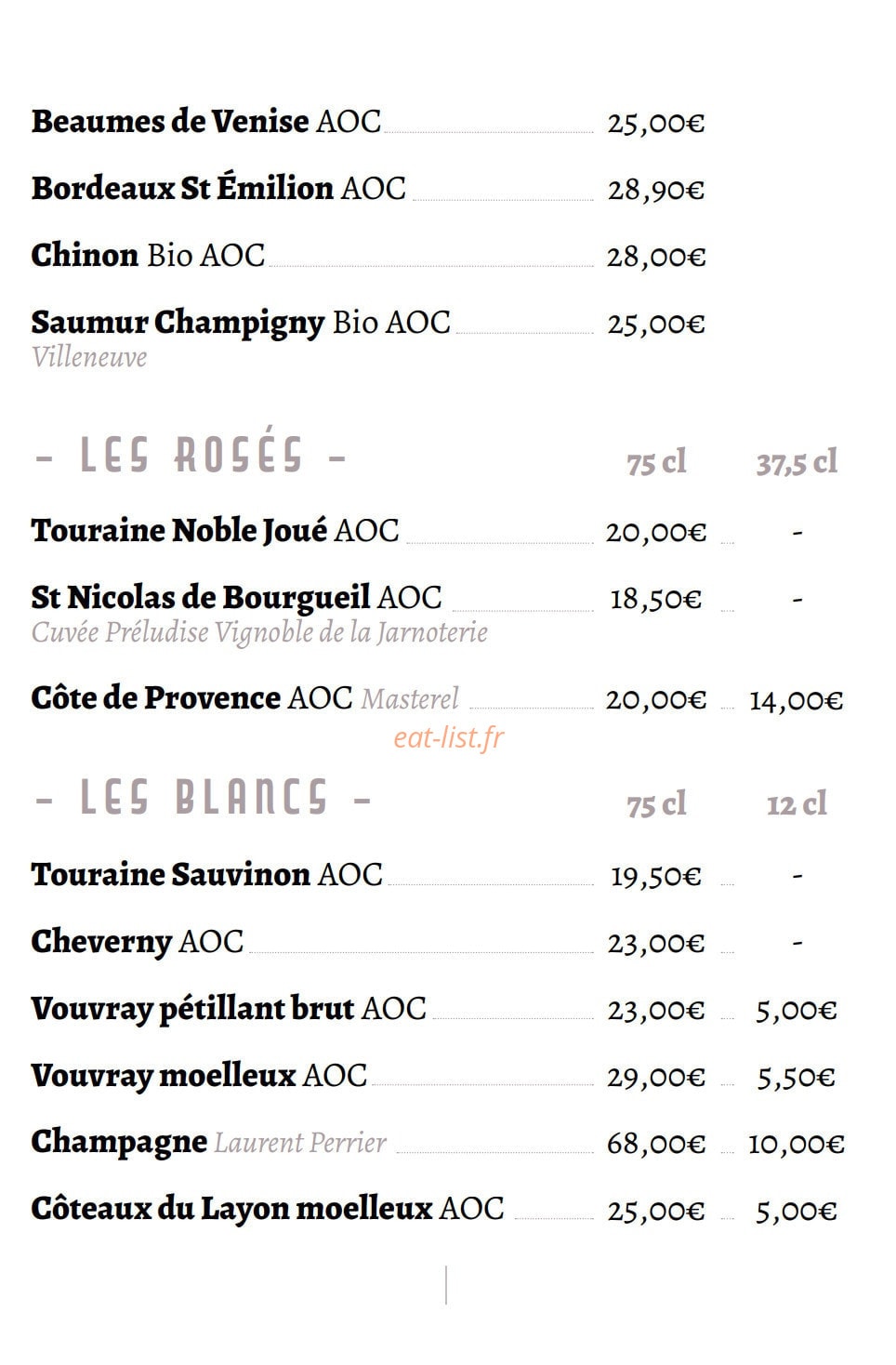Le Cappucino — carte page 17